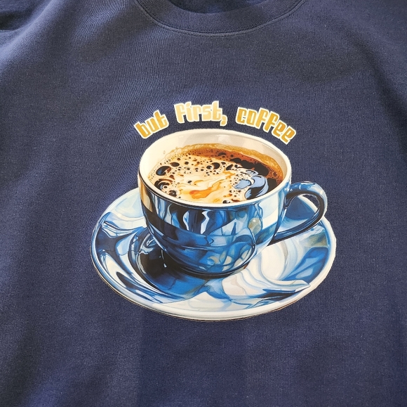 Navy crewneck sweatshirts cozy fleece - Picture 3 of 4